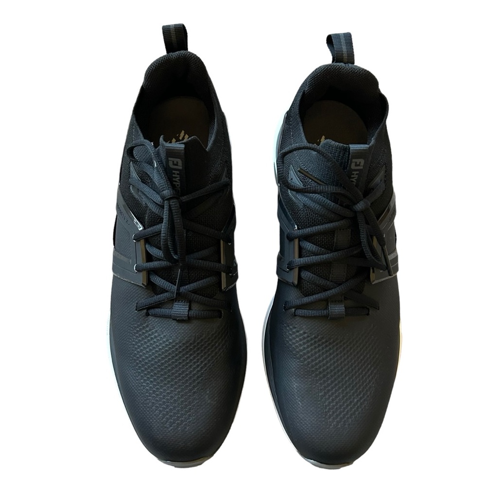 FootJoy Men's HyperFlex Golf Shoe 51117 black lace up cleats waterproof size 12 - Picture 4 of 9
